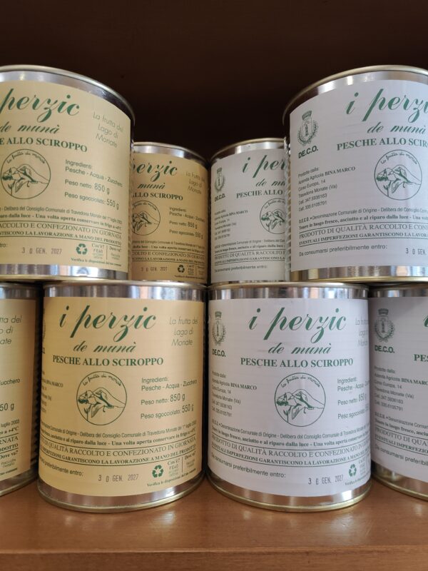 Pesche di Monate sciroppate in vaso - Enoteca Chirico