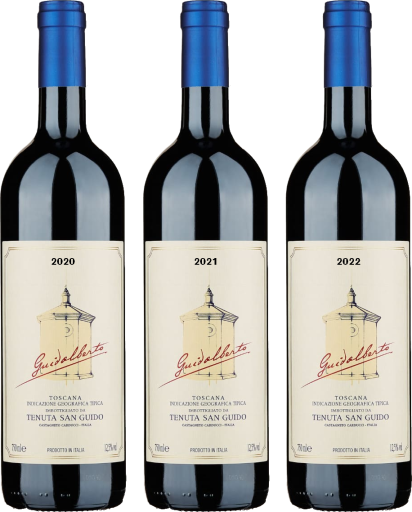 Verticale Guidalberto 2020 · 2021 · 2022 Tenuta San Guido